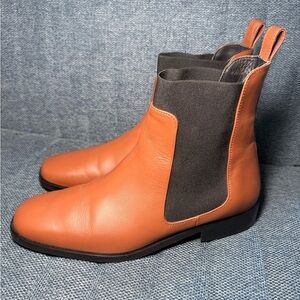 Everlane Women's Tan and Black Leather Boots